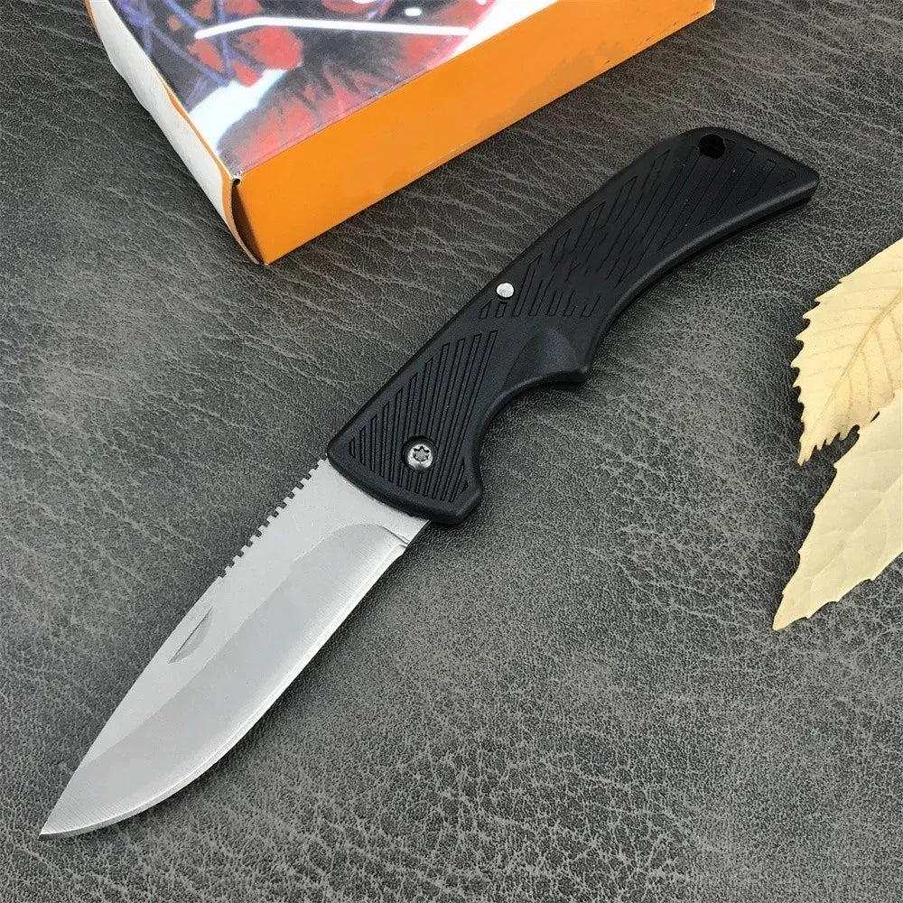 Tactical Folding Hunting Knife with Serrated Blade, Outdoor Military Knives, Camping Survival Tool