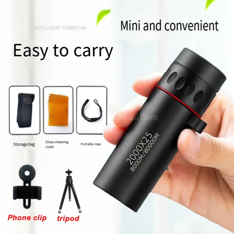 2000x25 HD Outdoor Monocular Telescope Portable Telescope Hunting Bird Watching