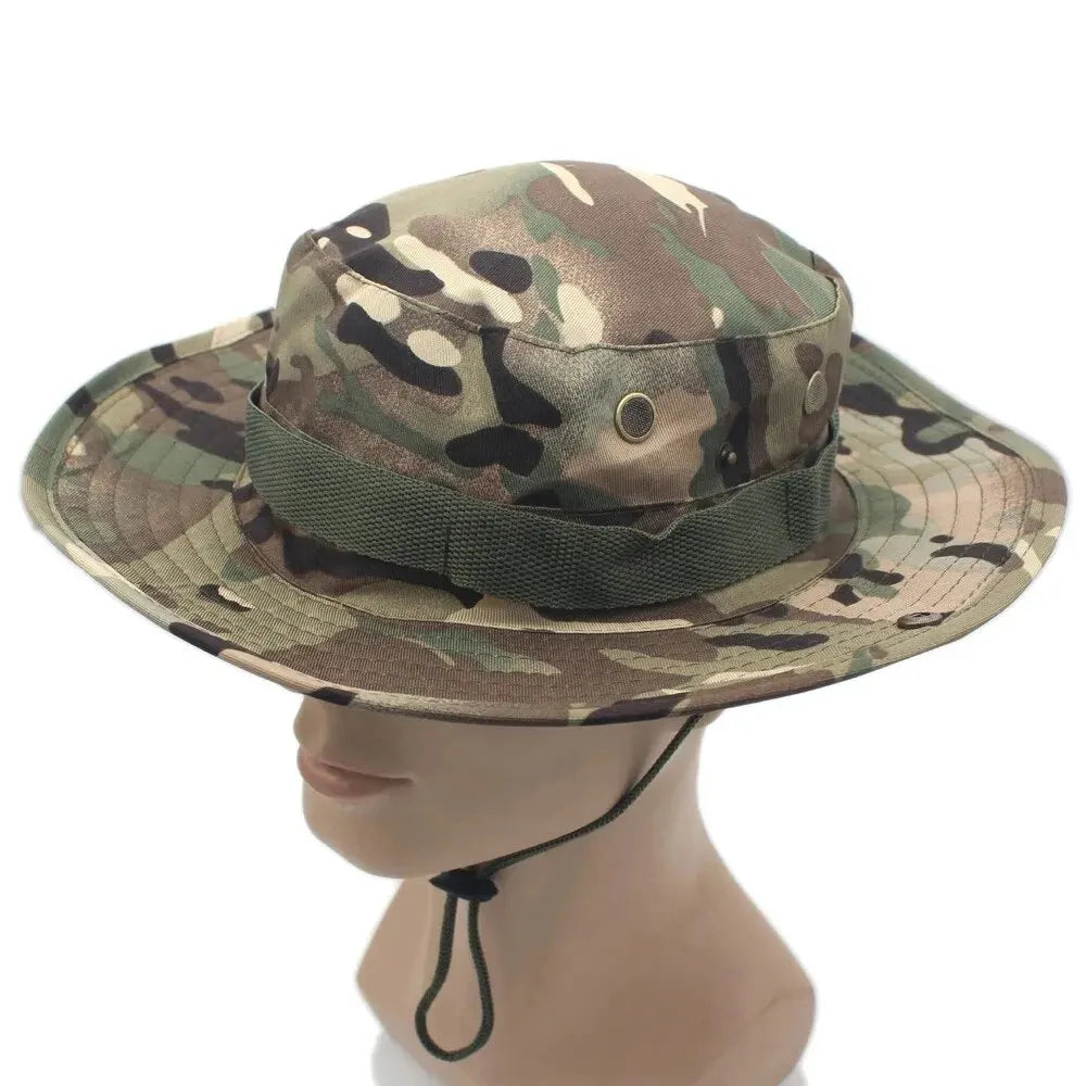 Outdoor camouflage military hat, breathable hiking bucket hat