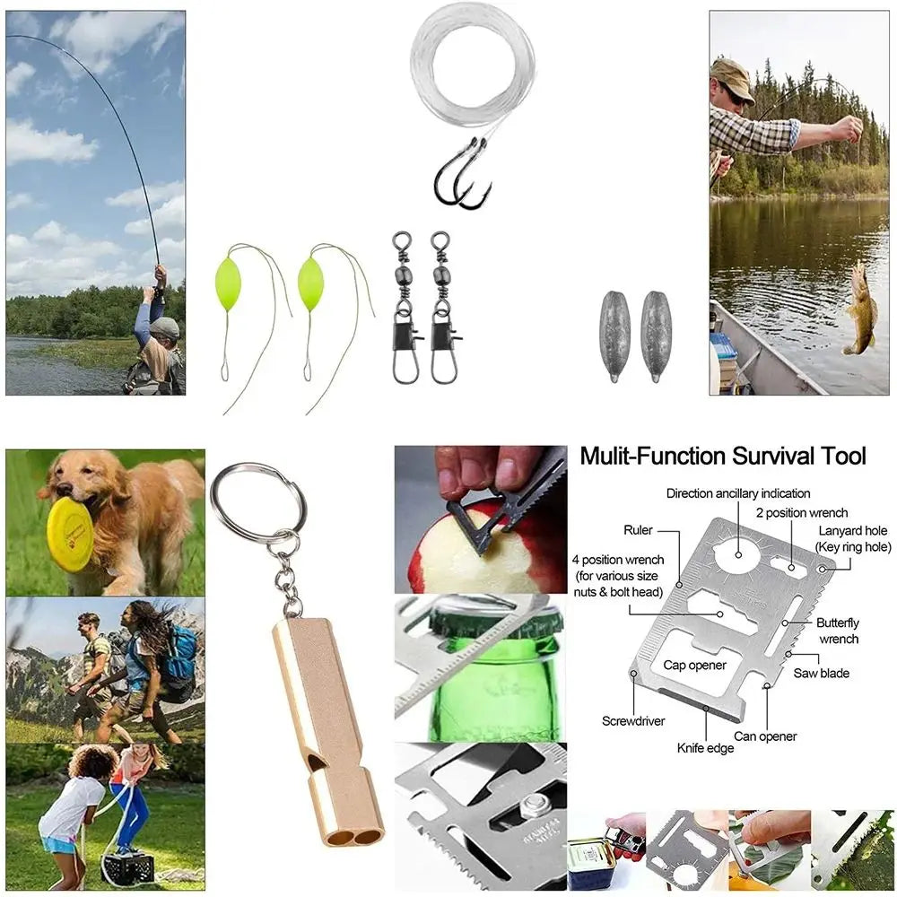 Emergency Survival Kit, Multi-Function Camping Gear, Tactical Gear, Outdoor Adventure