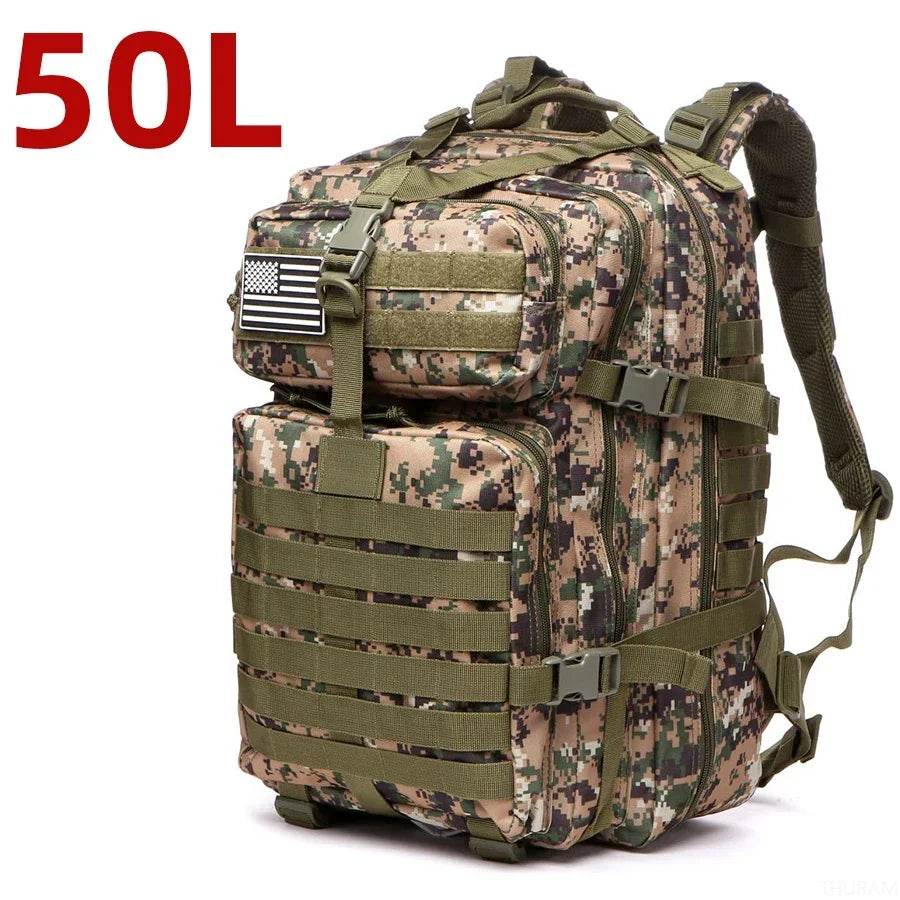 25L/50L Waterproof Backpack for Hiking, Fishing, Hunting, Outdoor Sports, Camping