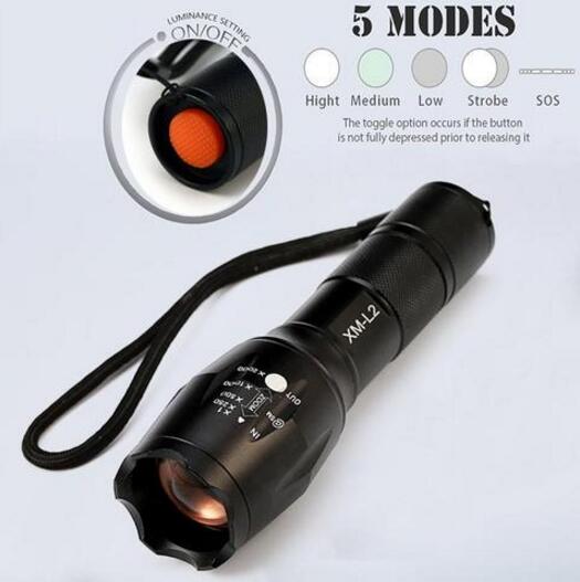Lampe torche tactique à LED 5 000 lumens, haute puissance