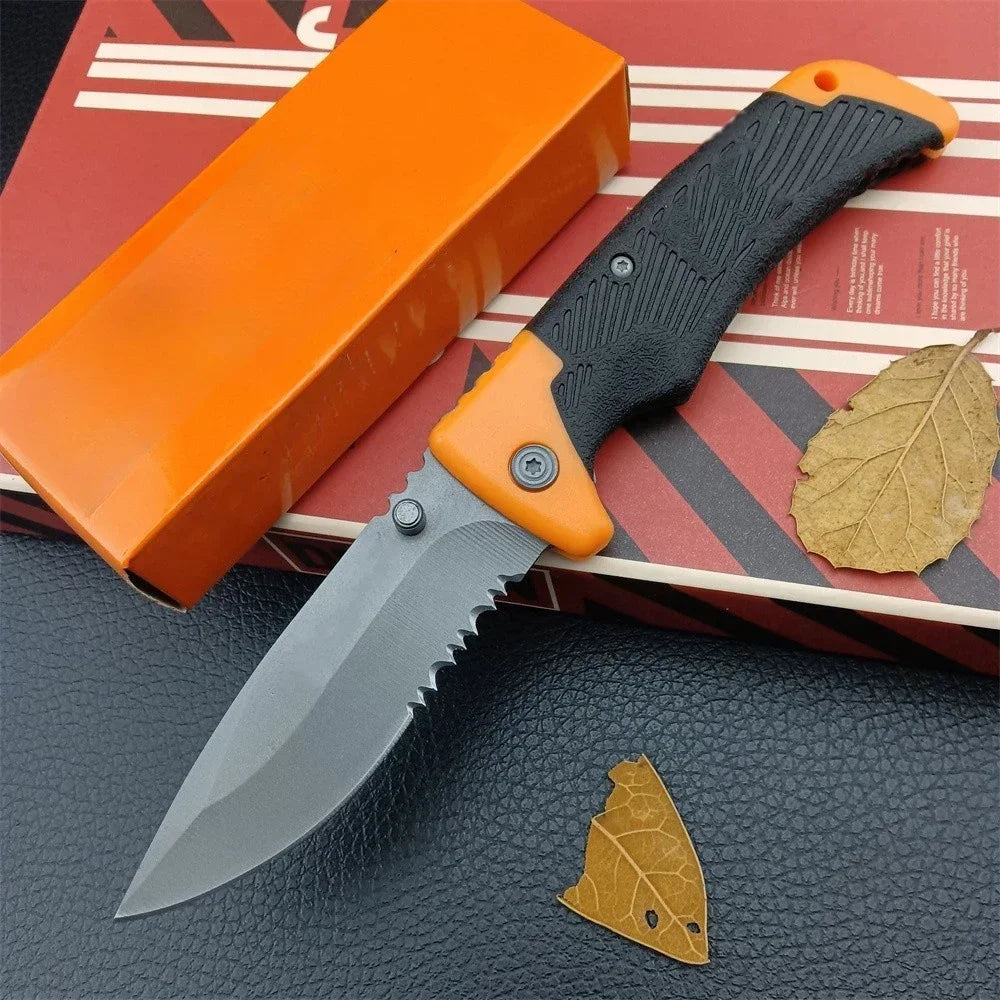 Tactical Folding Hunting Knife with Serrated Blade, Outdoor Military Knives, Camping Survival Tool