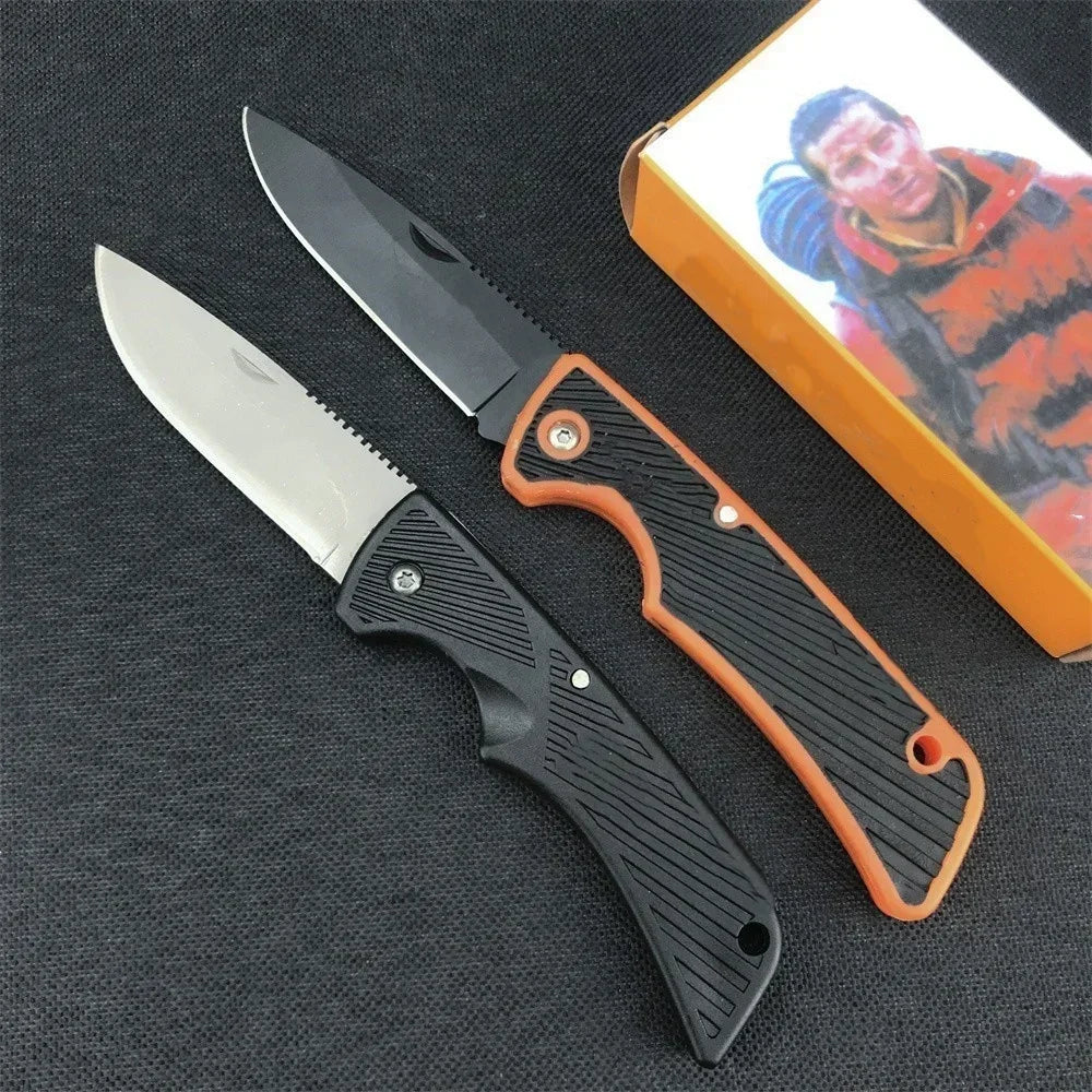 Tactical Folding Hunting Knife with Serrated Blade, Outdoor Military Knives, Camping Survival Tool