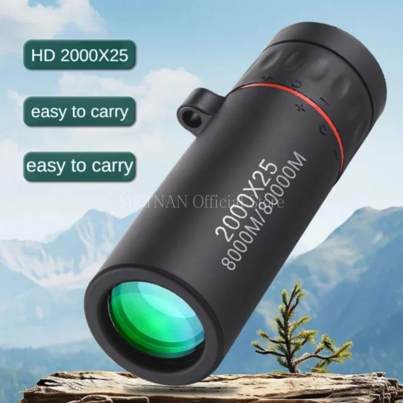2000x25 HD Outdoor Monocular Telescope Portable Telescope Hunting Bird Watching