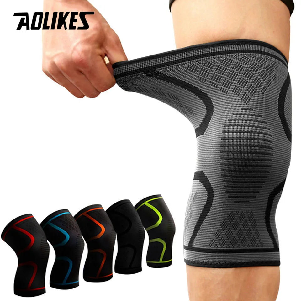 AOLIKES 1 Piece Nylon Elastic Knee Support Brace for Sports Running Hiking