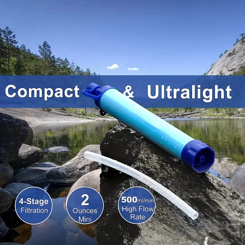 Filtre à eau d'extérieur, purificateur d'eau de survie d'urgence pour le camping