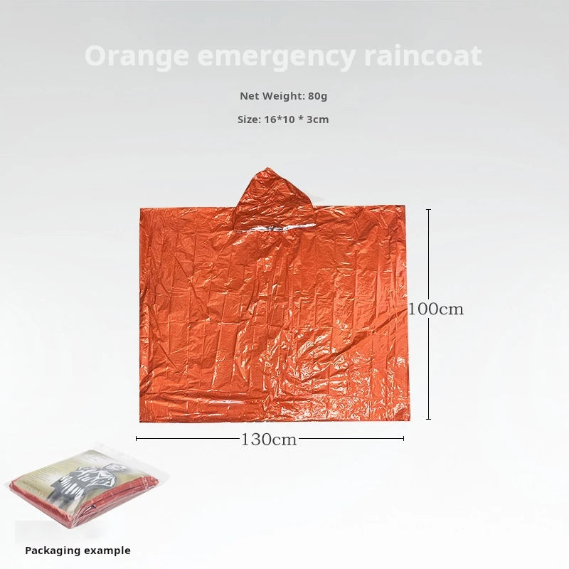 Emergency thermal rain poncho