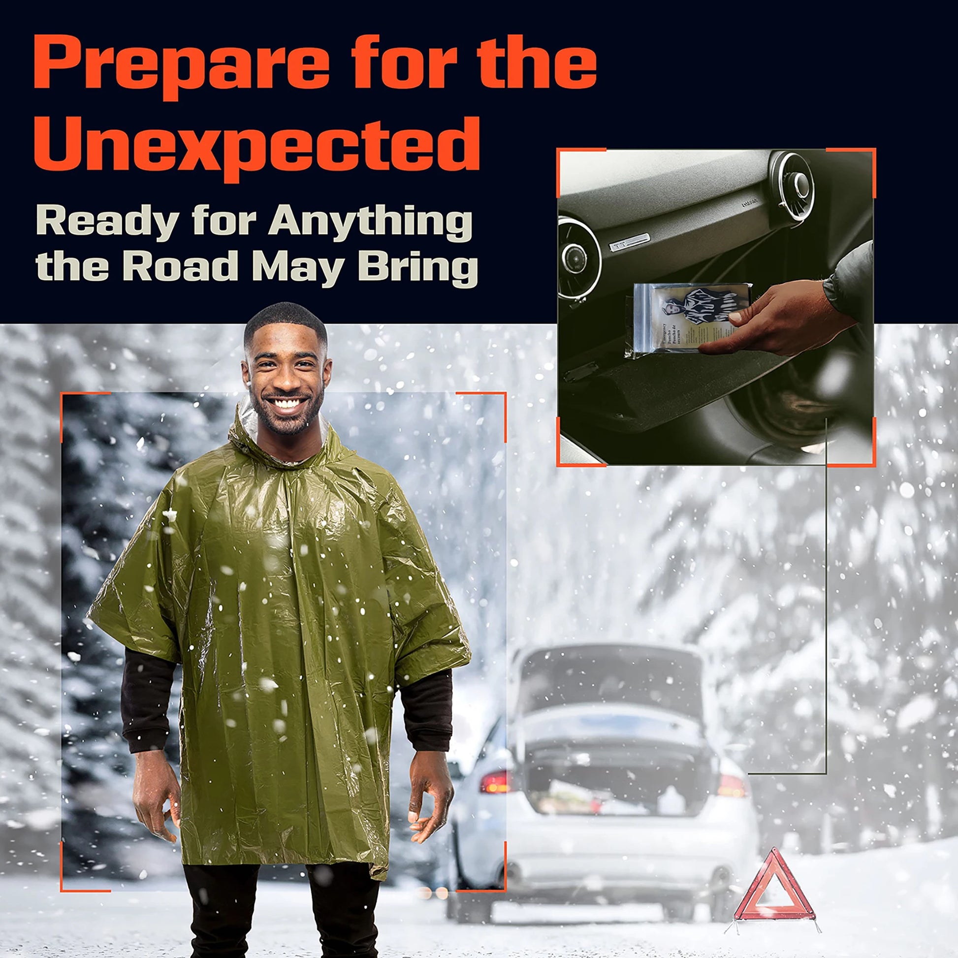 4pcs Emergency Poncho, Thermal Waterproof Film Blanket, Insulated, Reflective, Improved Visibility, Outdoor Camping/Car Survival Gear