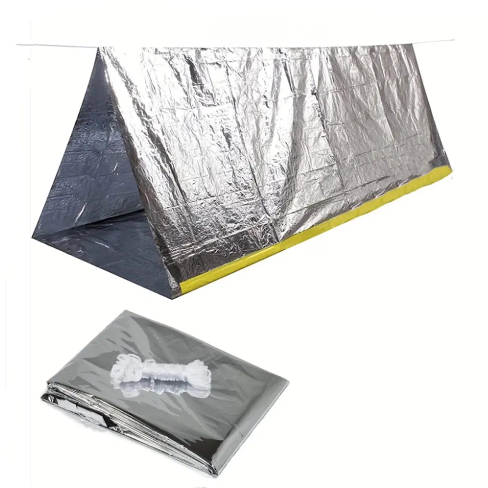 2 Person Outdoor Camping Tent, Waterproof Rescue Tent, Emergency Survival Tent Kit, Outdoor Camping Mat
