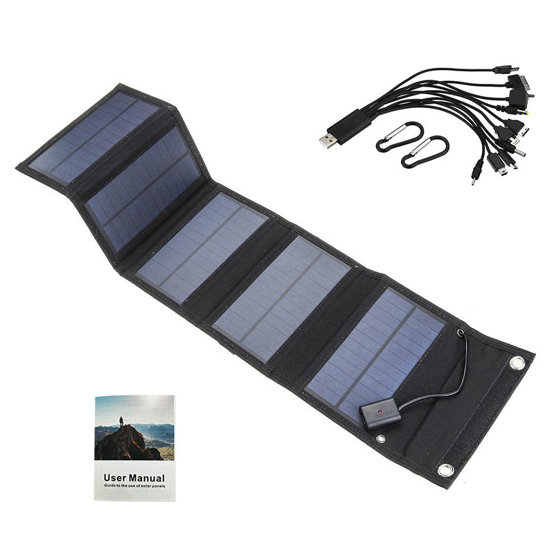 Chargeur solaire 10 watts, panneau solaire pliable et portable.