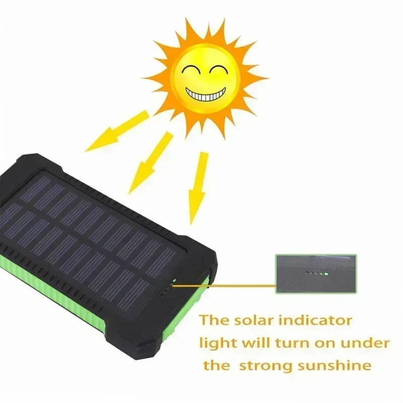 100000mAh Solar Power Bank, Waterproof Portable Charger with SOS Flashlight
