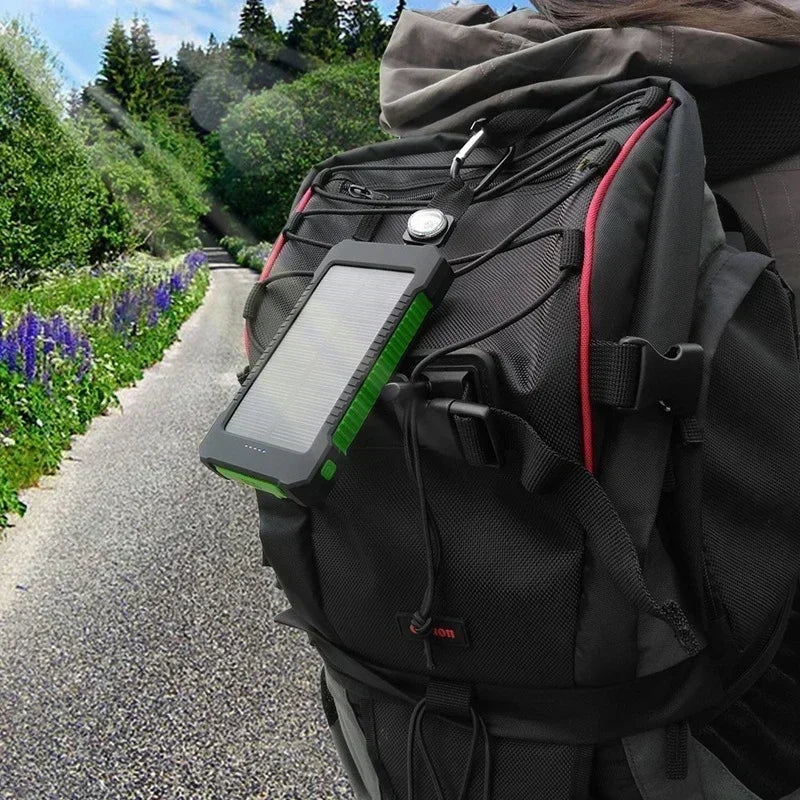 100000mAh Solar Power Bank, Waterproof Portable Charger with SOS Flashlight