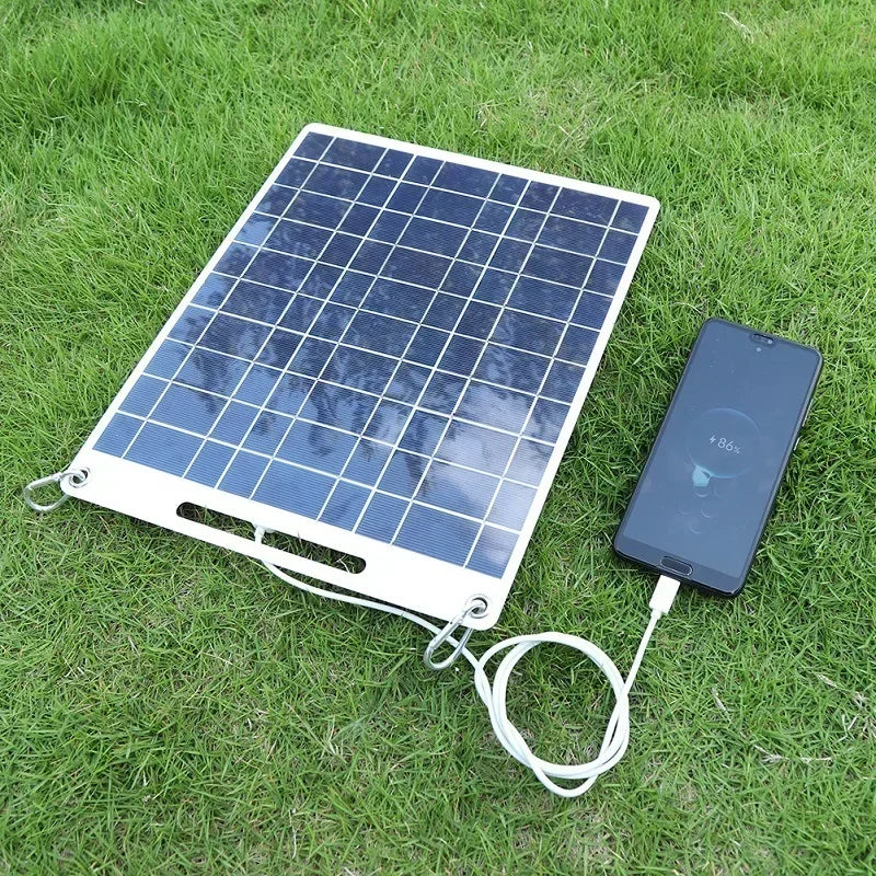 100W Waterproof Solar Panel – 5V Portable Dual USB Solar Charger for Outdoor Camping, Phones & Devices-1