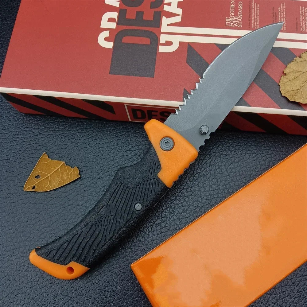 Tactical Folding Hunting Knife with Serrated Blade, Outdoor Military Knives, Camping Survival Tool