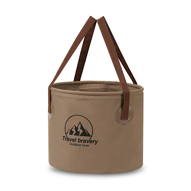 Foldable, portable, waterproof and multifunctional bucket for camping and hiking
