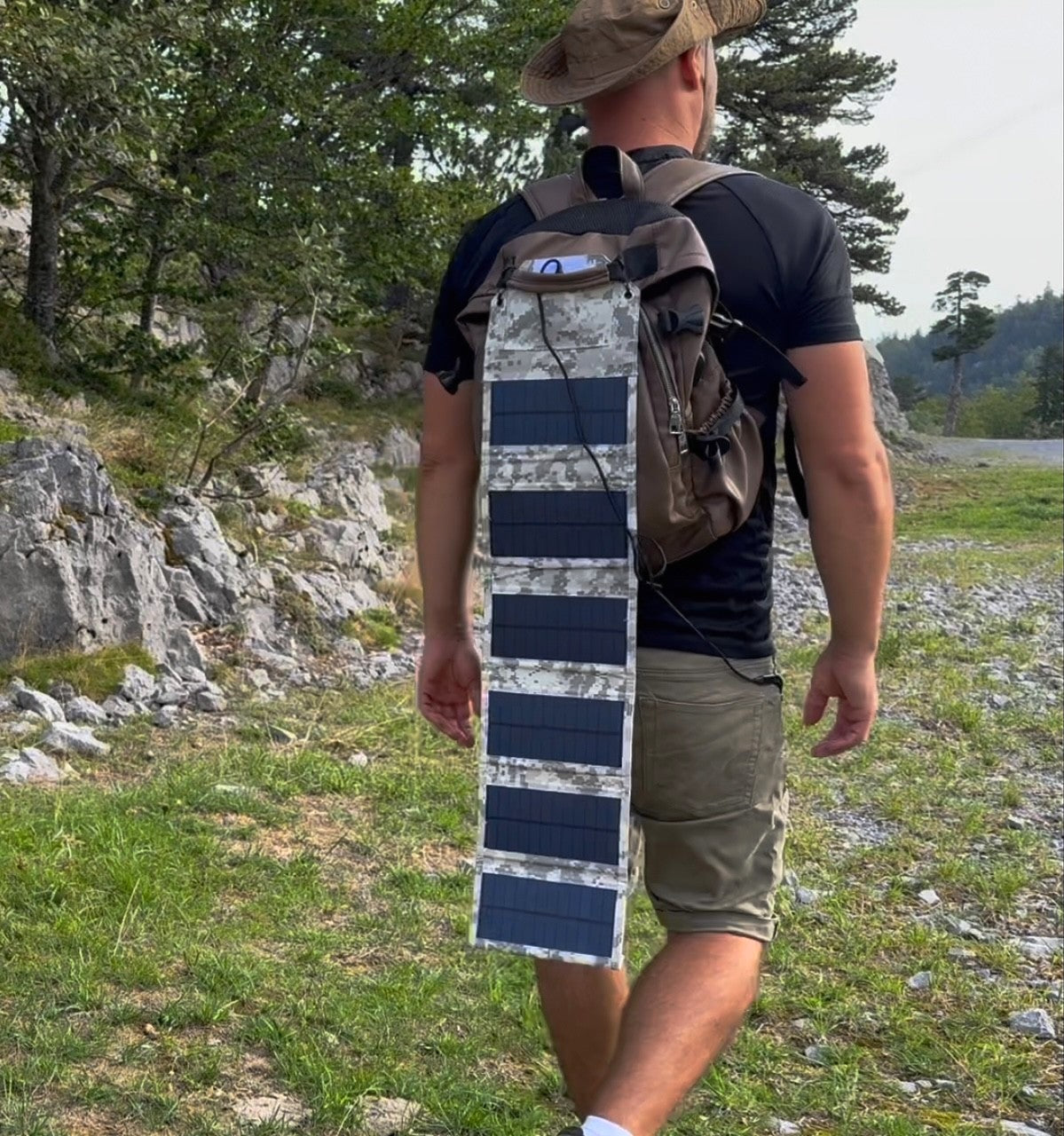 12W Foldable Solar Panel, 5V USB Solar Charger, for Camping, Hiking, Cable Included