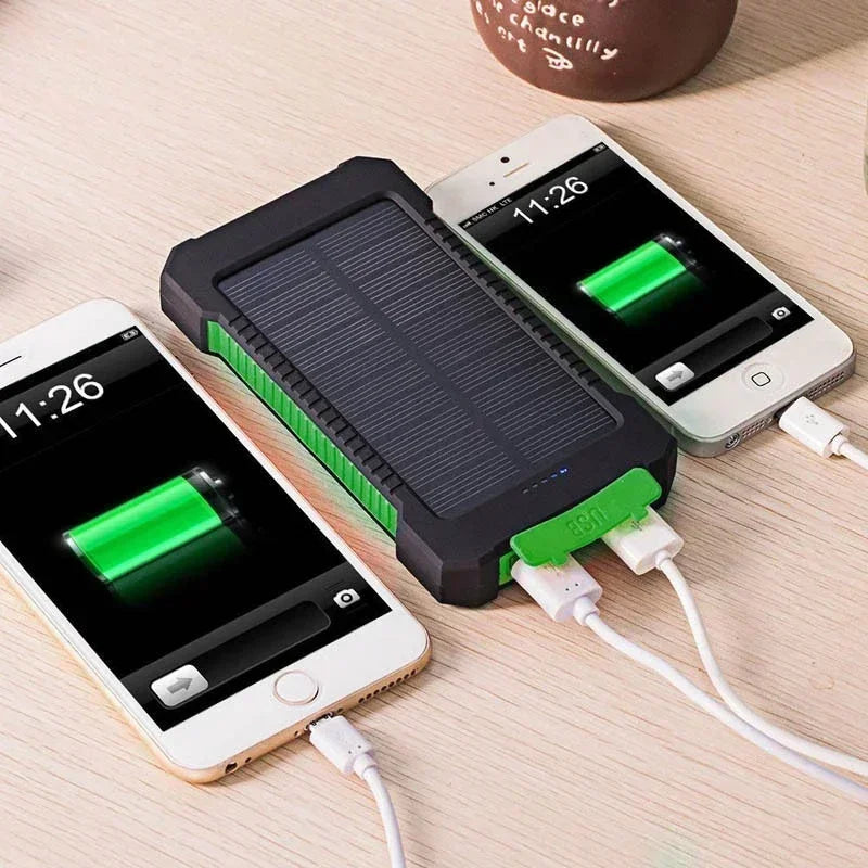 100000mAh Solar Power Bank, Waterproof Portable Charger with SOS Flashlight