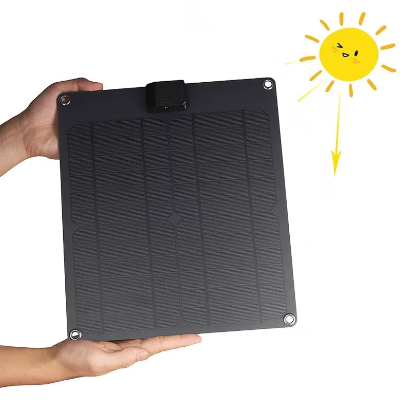 20W Waterproof Solar Panel, USB + Type C Portable Charger for Camping