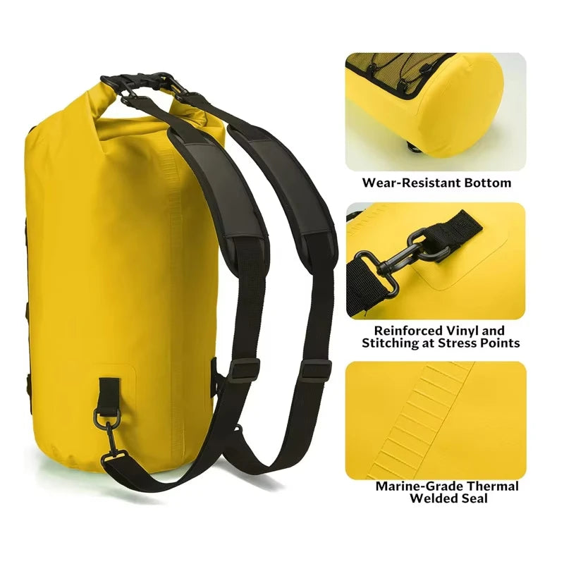 10L 20L 30L PVC Waterproof Swimming Backpack for Kayaking Trekking Rafting Boating