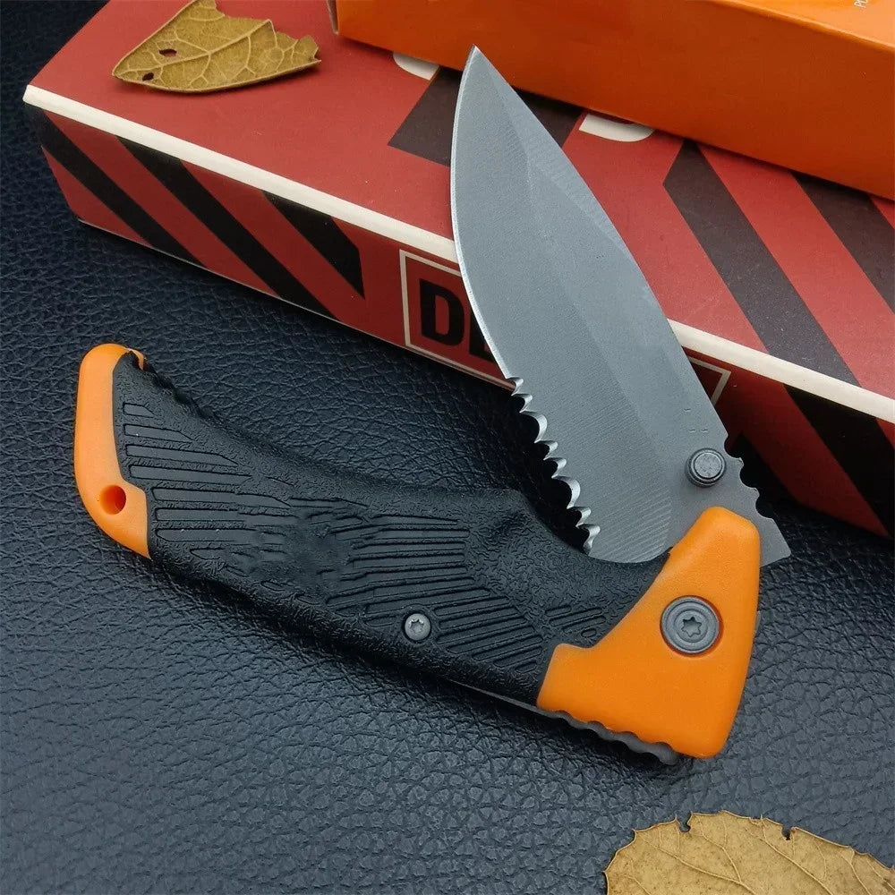 Tactical Folding Hunting Knife with Serrated Blade, Outdoor Military Knives, Camping Survival Tool