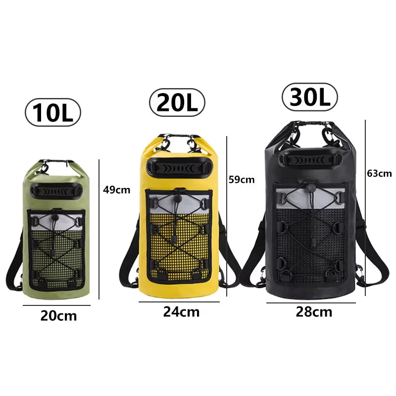 10L 20L 30L PVC Waterproof Swimming Backpack for Kayaking Trekking Rafting Boating