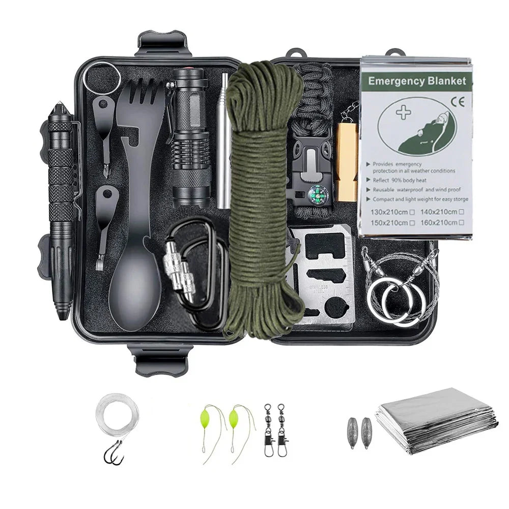 Emergency Survival Kit, Multi-Function Camping Gear, Tactical Gear, Outdoor Adventure