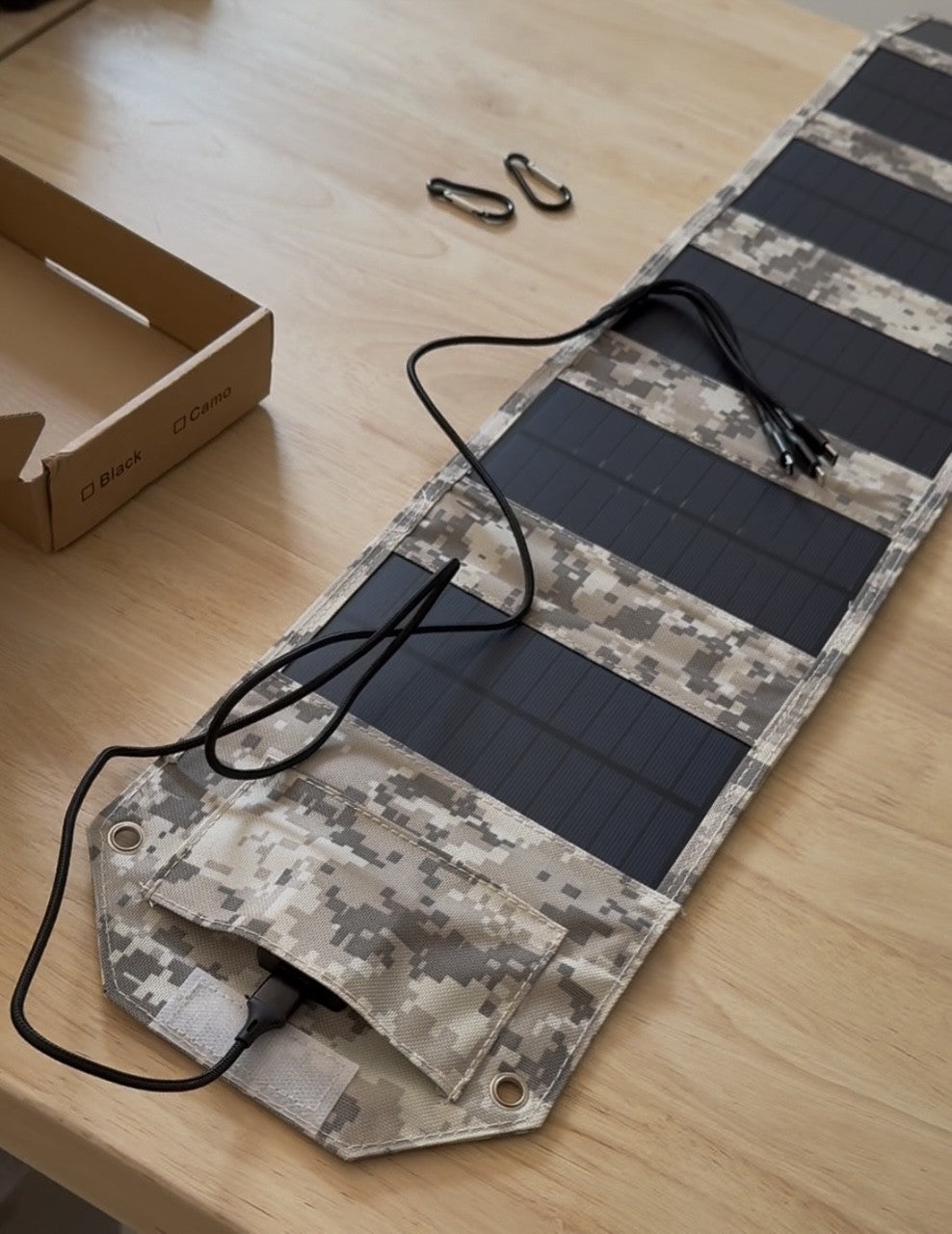 12W Foldable Solar Panel, 5V USB Solar Charger, for Camping, Hiking, Cable Included