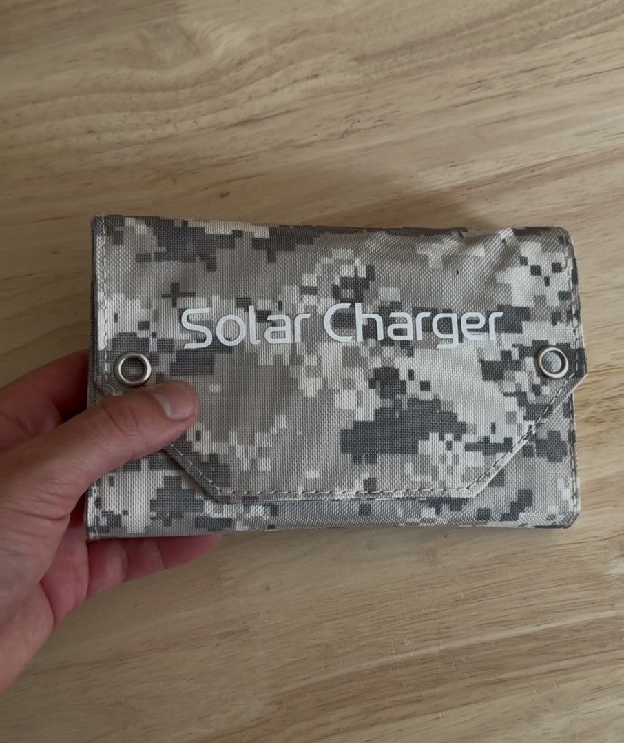 12W Foldable Solar Panel, 5V USB Solar Charger, for Camping, Hiking, Cable Included