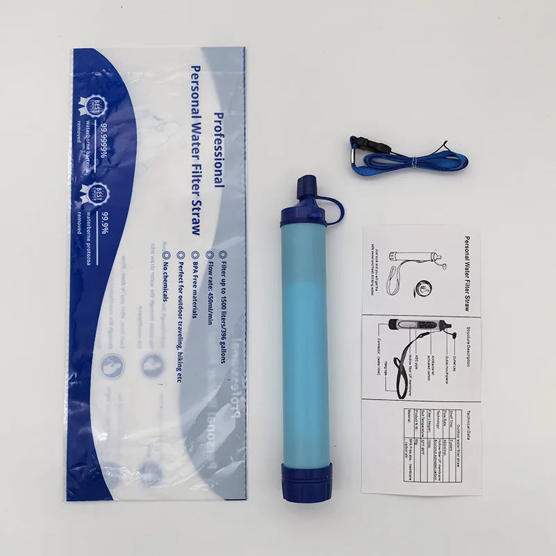 Filtre à eau d'extérieur, purificateur d'eau de survie d'urgence pour le camping
