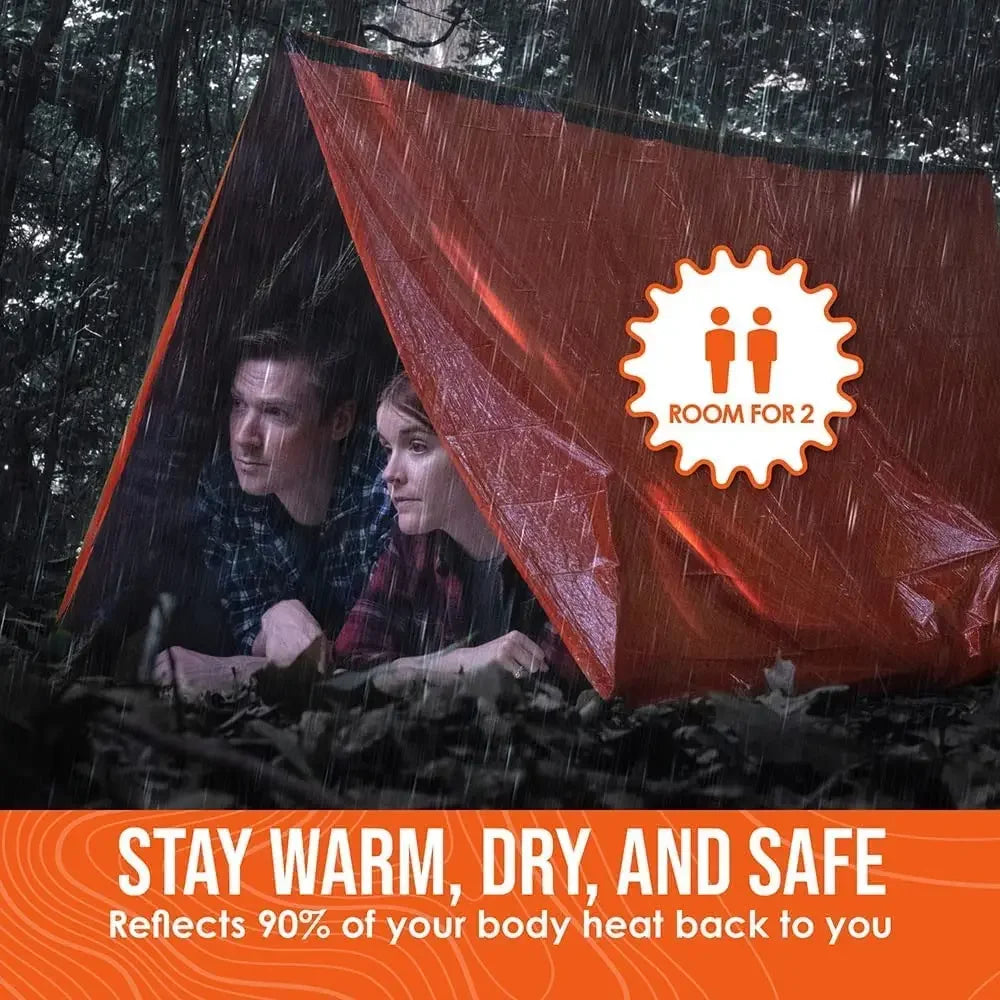 2 Person Outdoor Camping Tent, Waterproof Rescue Tent, Emergency Survival Tent Kit, Outdoor Camping Mat