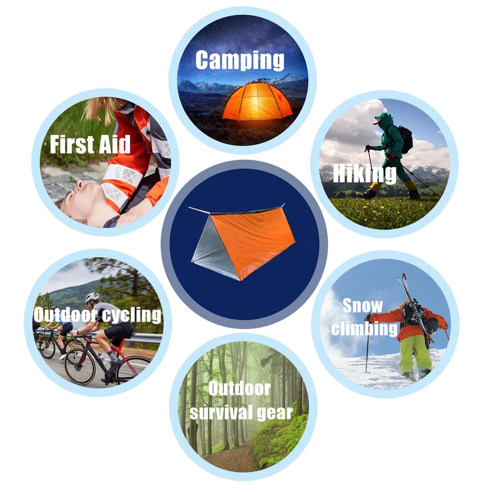 2 Person Outdoor Camping Tent, Waterproof Rescue Tent, Emergency Survival Tent Kit, Outdoor Camping Mat