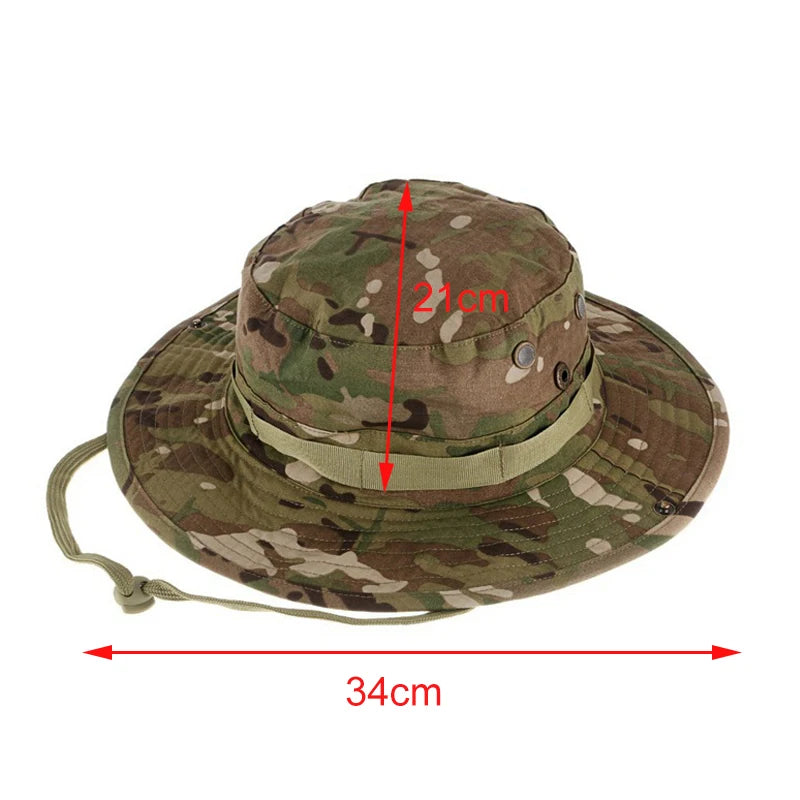 Camouflage tactical hat, bucket hat ideal for camping, climbing, fishing, hiking