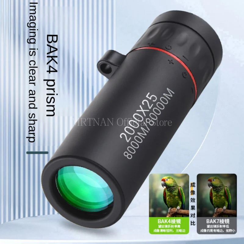 2000x25 HD Outdoor Monocular Telescope Portable Telescope Hunting Bird Watching