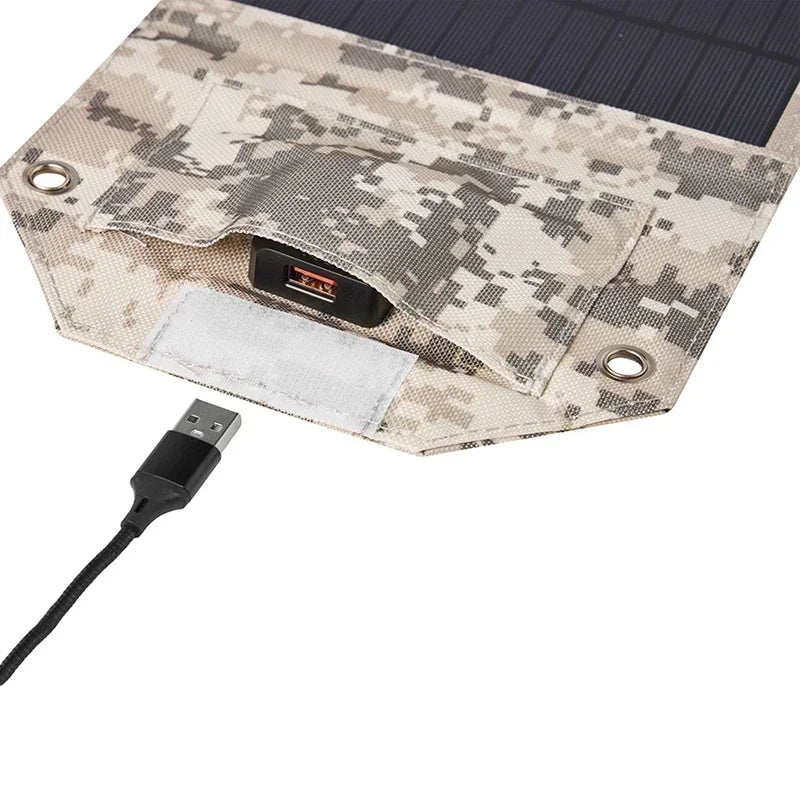 12W Foldable Solar Panel, 5V USB Solar Charger, for Camping, Hiking, Cable Included