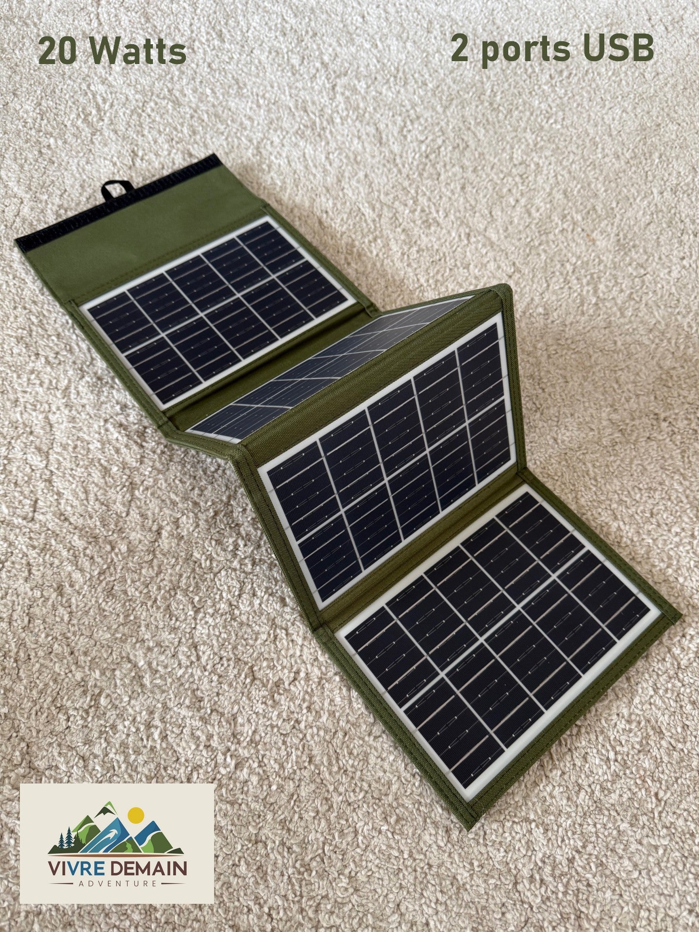 SOLAR - Panneau Solaire portable 20 watts Vivre Demain®
