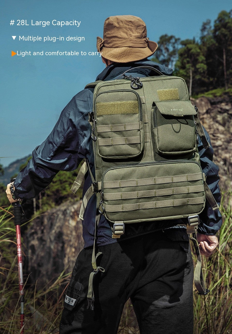 Men's Waterproof Tactical Backpack 28L