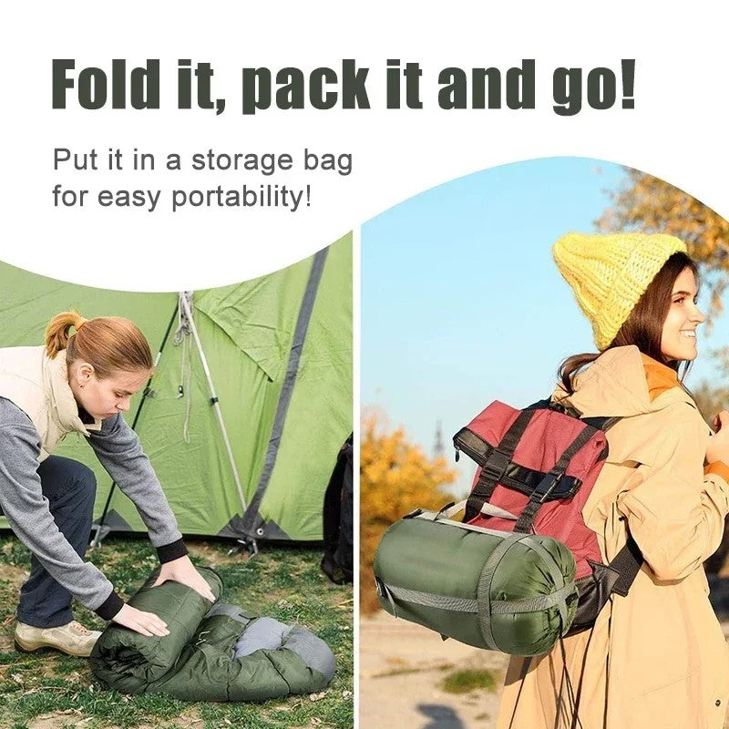 Sac de couchage d'hiver en coton creux épais pour camping en plein air