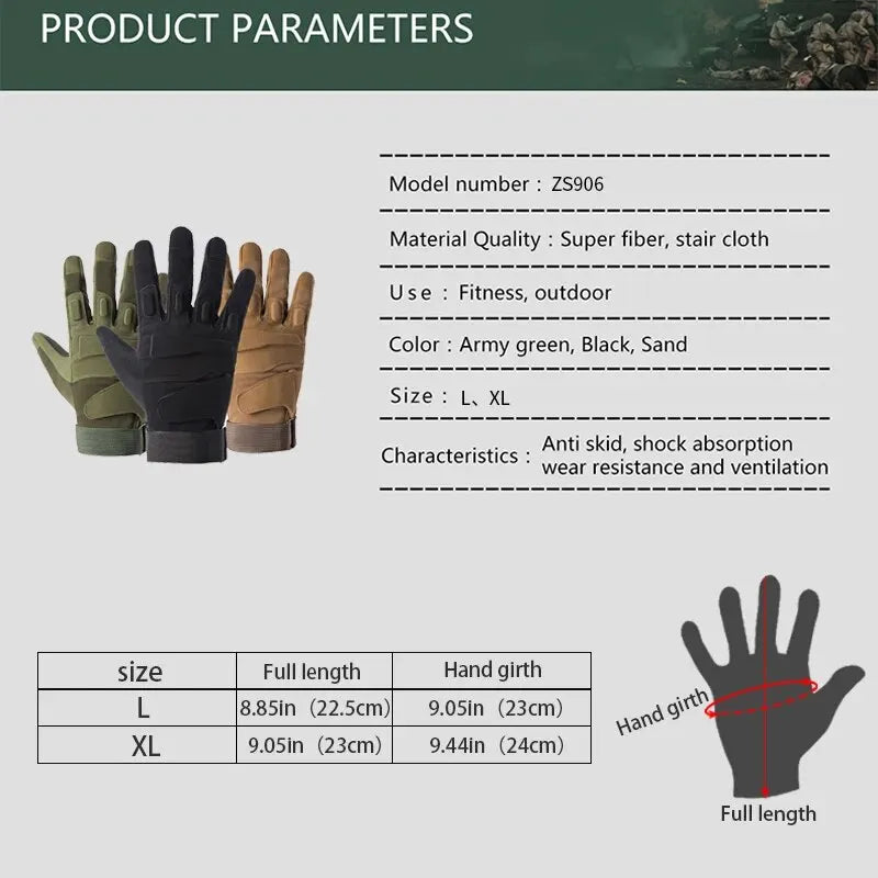 Men Women Outdoor Tactical Gloves Fingerless Sports Gloves 