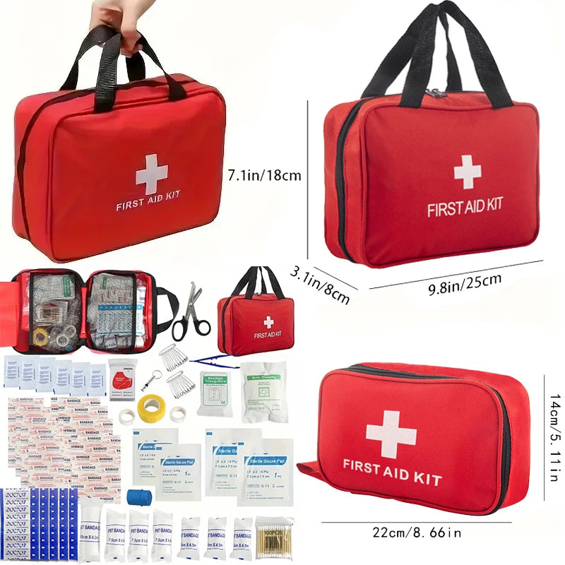 First Aid Kit - 188 Pieces - for Car, Home, Travel, Camping, Office or Sports, Fully Equipped with Emergency and Survival Essentials