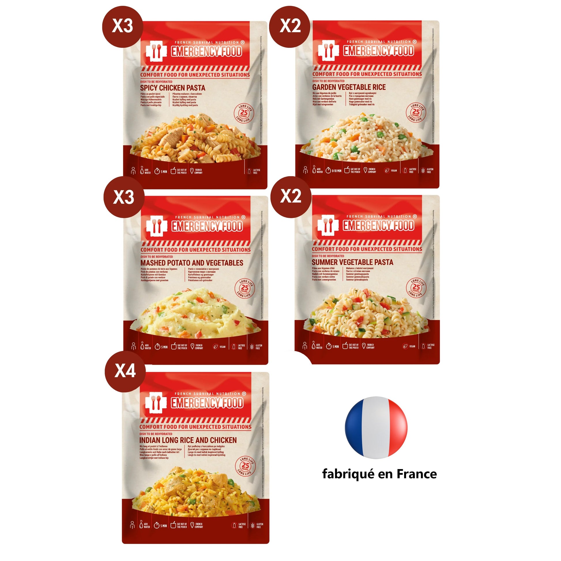 pack nourriture survie ration lyophilisé