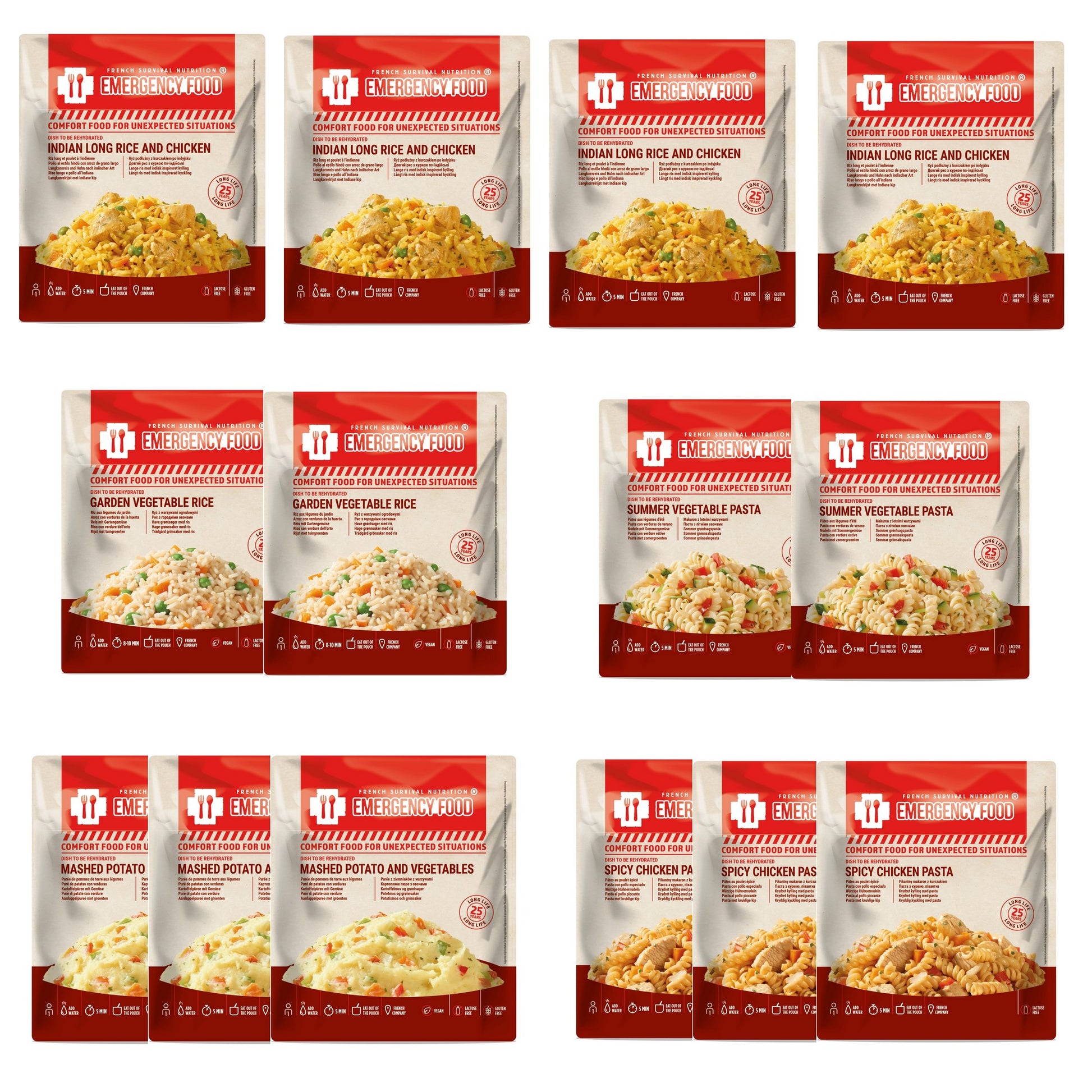 PACK 7 JOURS - 14 repas complets conservation 25 ans