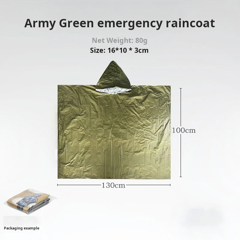 Emergency thermal rain poncho 