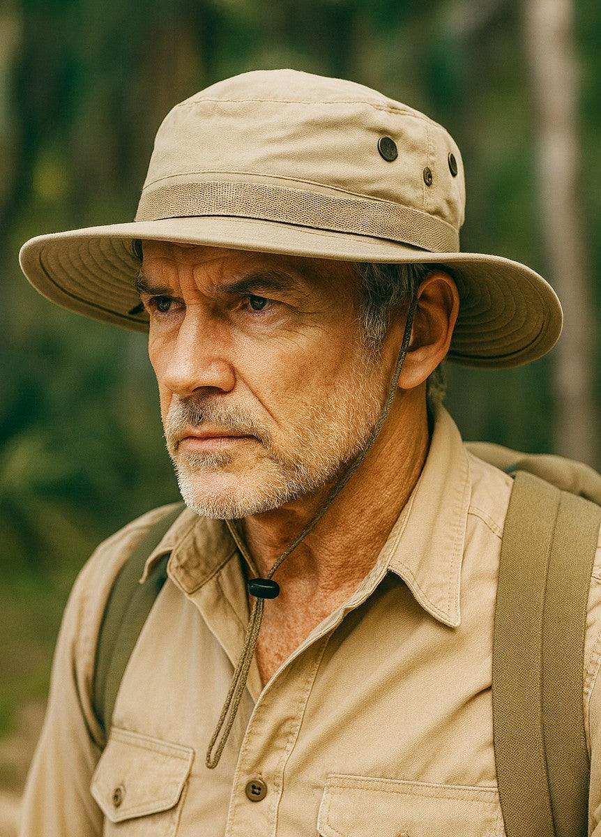 chapeau randonnée beige explorateur