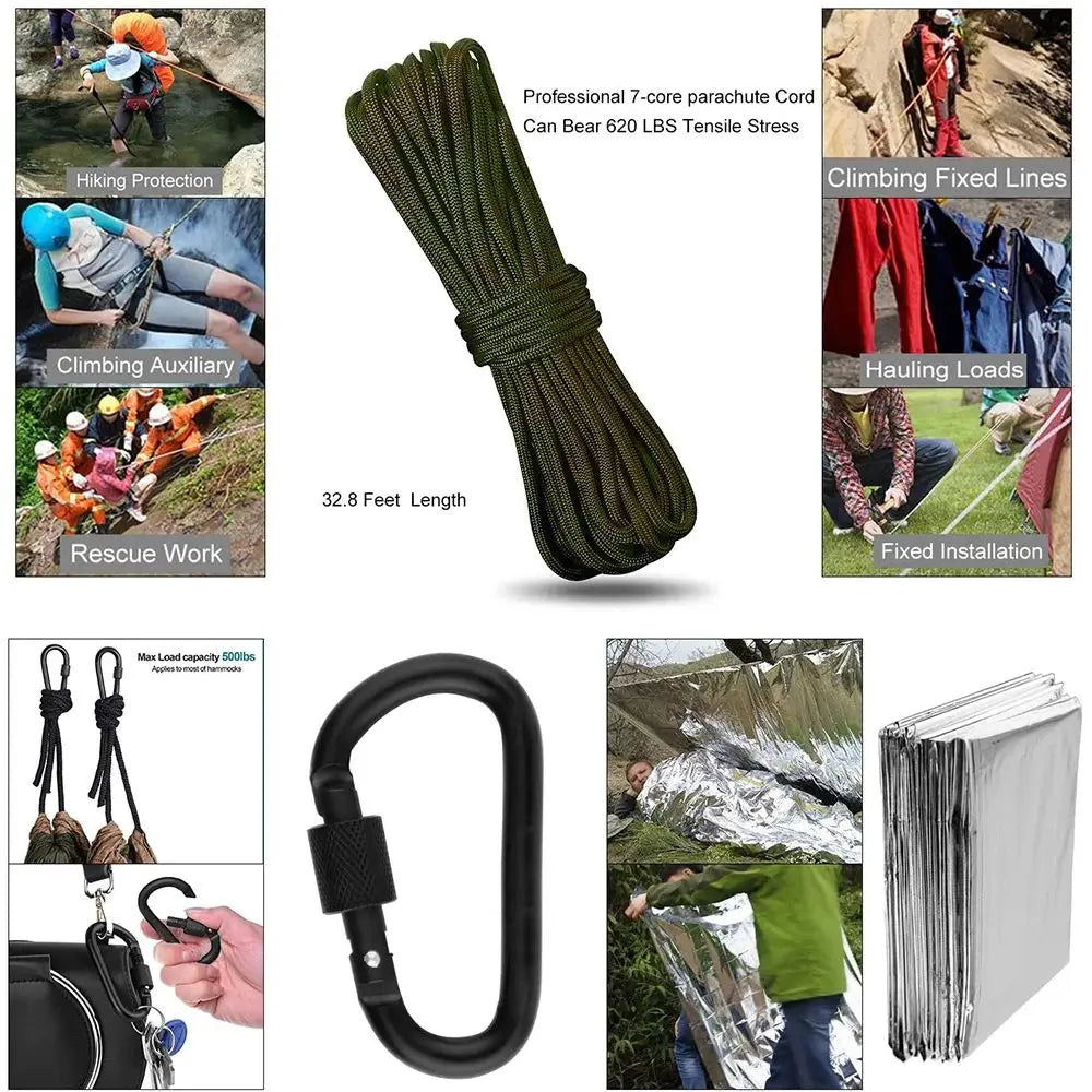 Emergency Survival Kit, Multi-Function Camping Gear, Tactical Gear, Outdoor Adventure