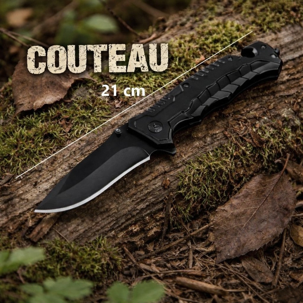 couteau tactique survie noir
