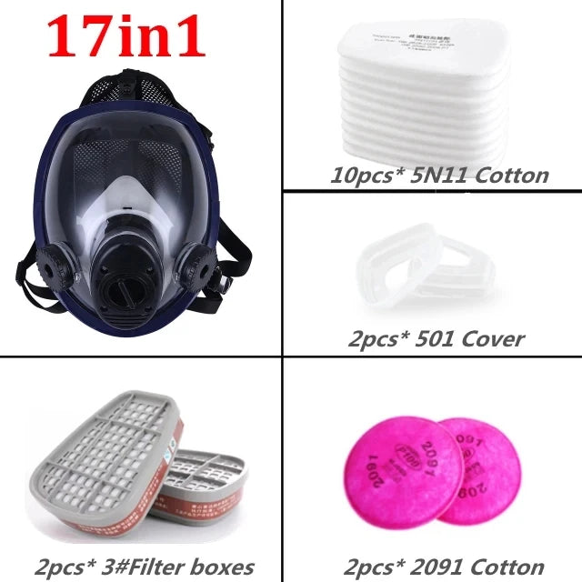Full Face Respirator Gas Mask 40mm Activated Carbon Filter Cartridge Suitable for Fumes Chemical, Spray Paint, Tactical Survival