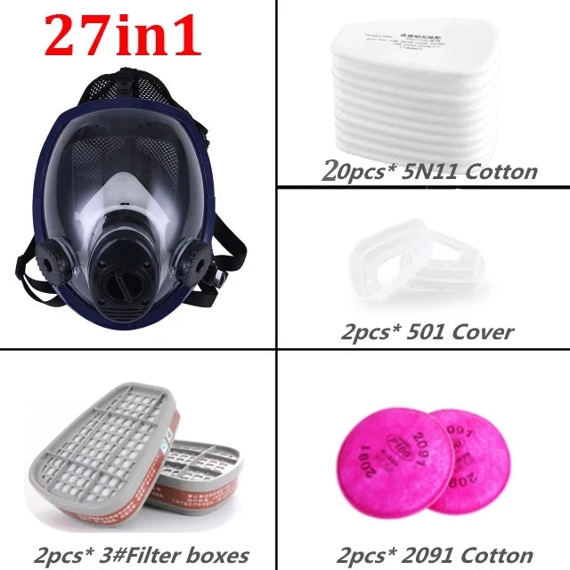 Full Face Respirator Gas Mask 40mm Activated Carbon Filter Cartridge Suitable for Fumes Chemical, Spray Paint, Tactical Survival