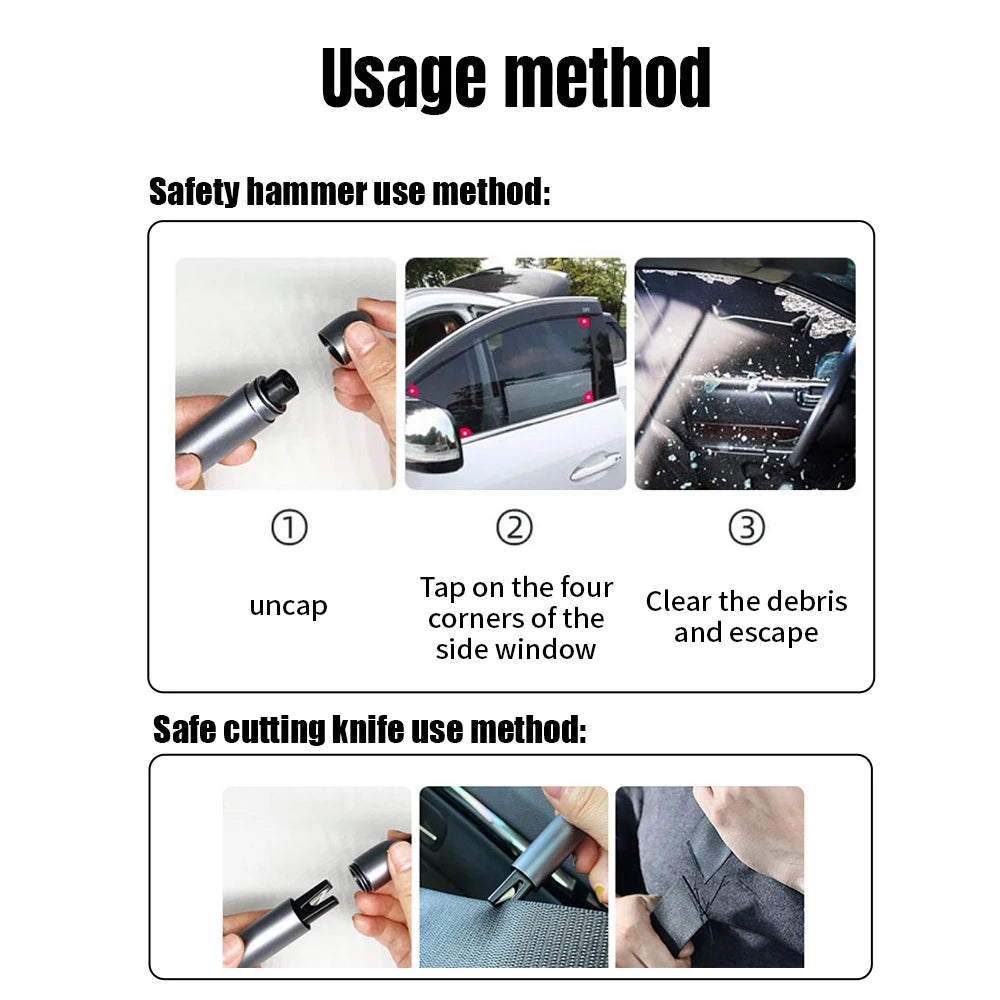 Universal Car Safety Hammer Aluminum Alloy Window Breaker Life Saving Camping Driving Escape Emergency Tool