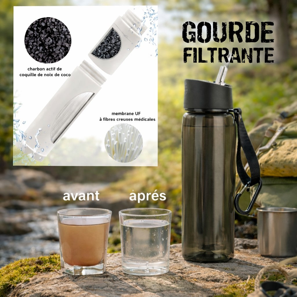 gourde filtrante filtre charbon